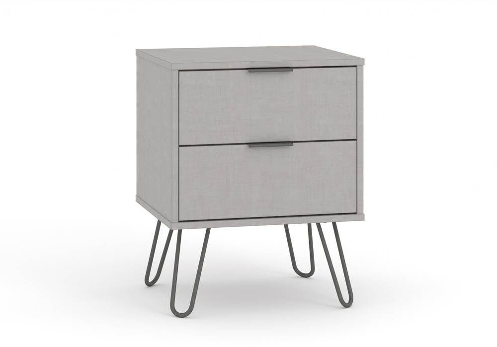 Core Products Core Augusta Grey 2 Drawer Bedside Cabinet (Flat Packed)