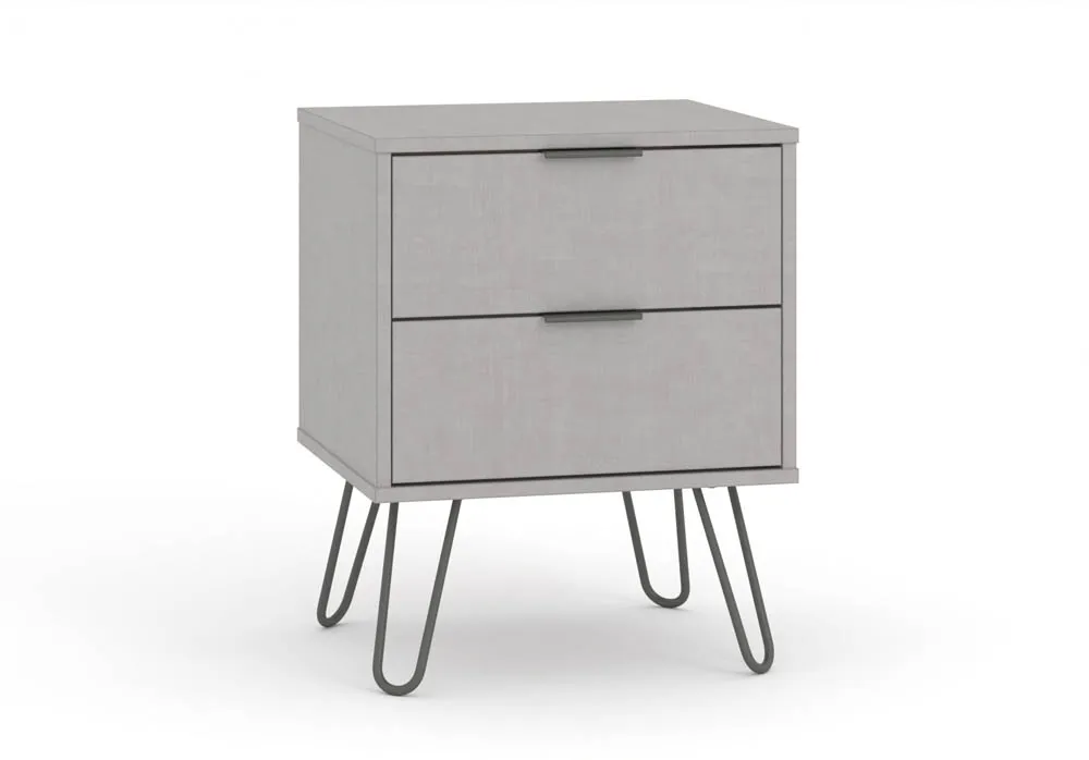 Core Core Augusta Grey 2 Drawer Bedside Table