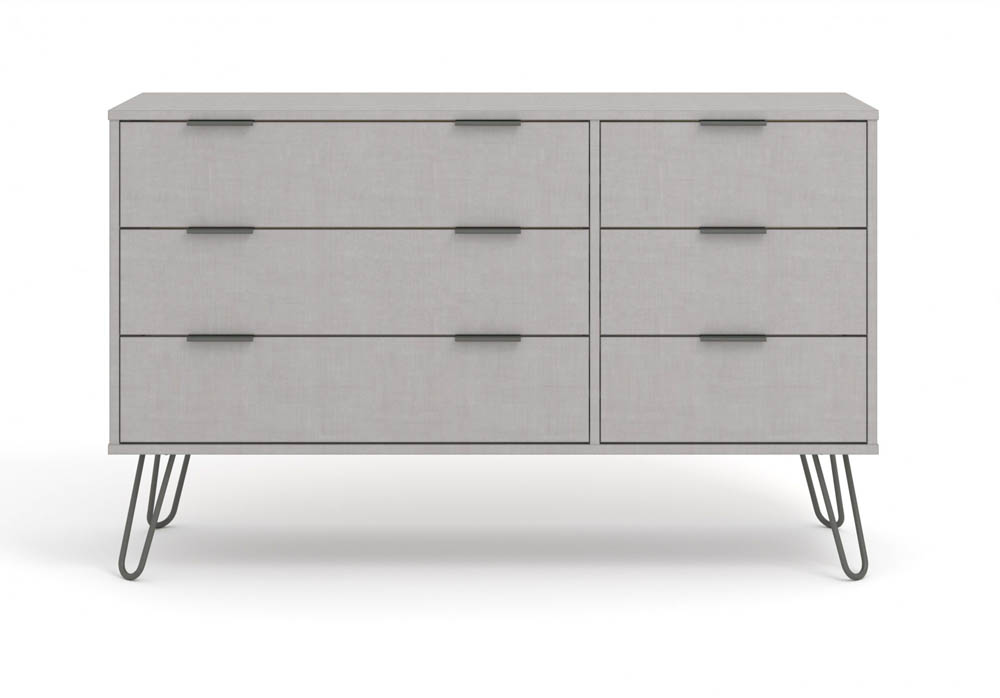 Core Products Core Augusta Grey 3+3 Drawer Wide Chest of Drawers (Flat Packed)