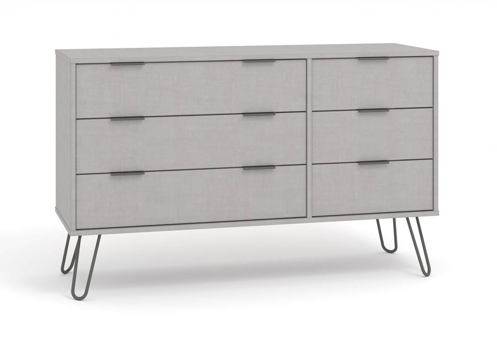 Core Products Core Augusta Grey 3+3 Drawer Wide Chest of Drawers (Flat Packed)