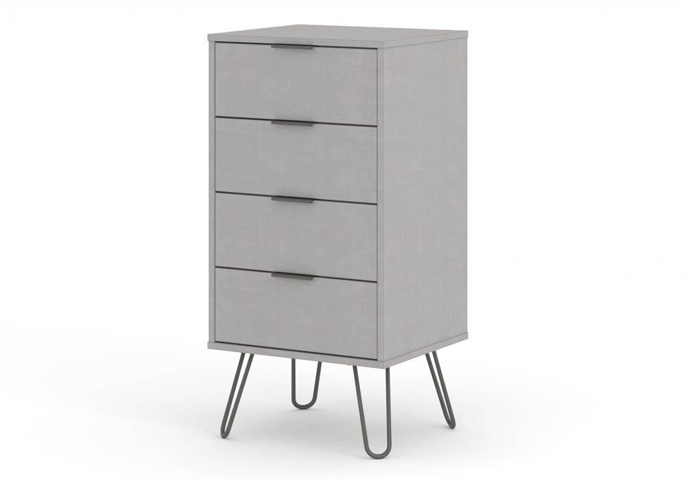 Core Products Core Augusta Grey 4 Drawer Narrow Chest of Drawers (Flat Packed)
