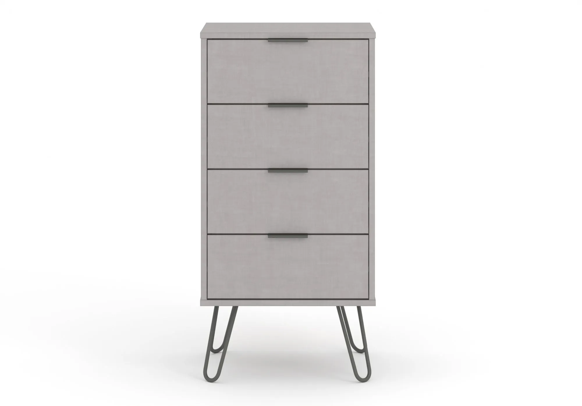 Core Core Augusta Grey 4 Drawer Narrow Chest of Drawers