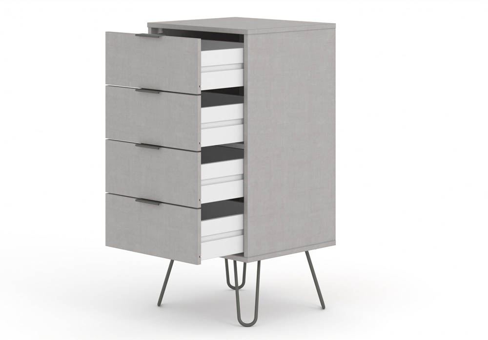 Core Products Core Augusta Grey 4 Drawer Narrow Chest of Drawers (Flat Packed)