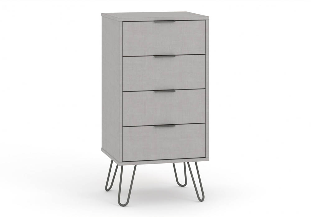 Core Products Core Augusta Grey 4 Drawer Narrow Chest of Drawers (Flat Packed)