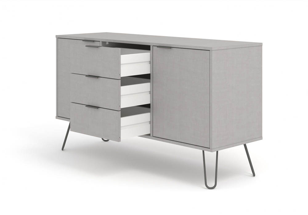 Core Products Core Augusta Grey Medium Sideboard with 2 Door 3 Drawer (Flat Packed)