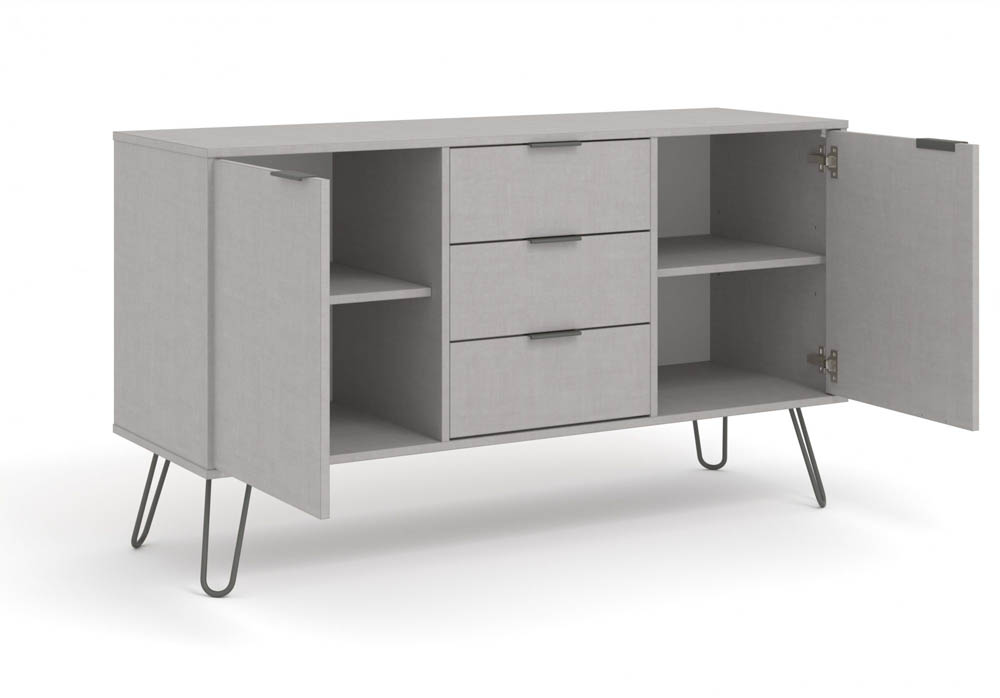 Core Products Core Augusta Grey Medium Sideboard with 2 Door 3 Drawer (Flat Packed)