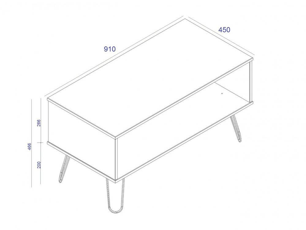 Core Products Core Augusta Grey Open Coffee Table (Flat Packed)