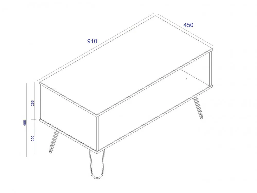 Core Core Augusta Grey Open Coffee Table