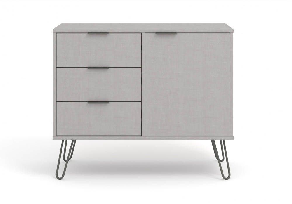 Core Products Core Augusta Grey Small Sideboard with 1 Door 3 Drawer (Flat Packed)