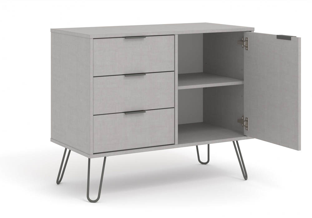 Core Products Core Augusta Grey Small Sideboard with 1 Door 3 Drawer (Flat Packed)