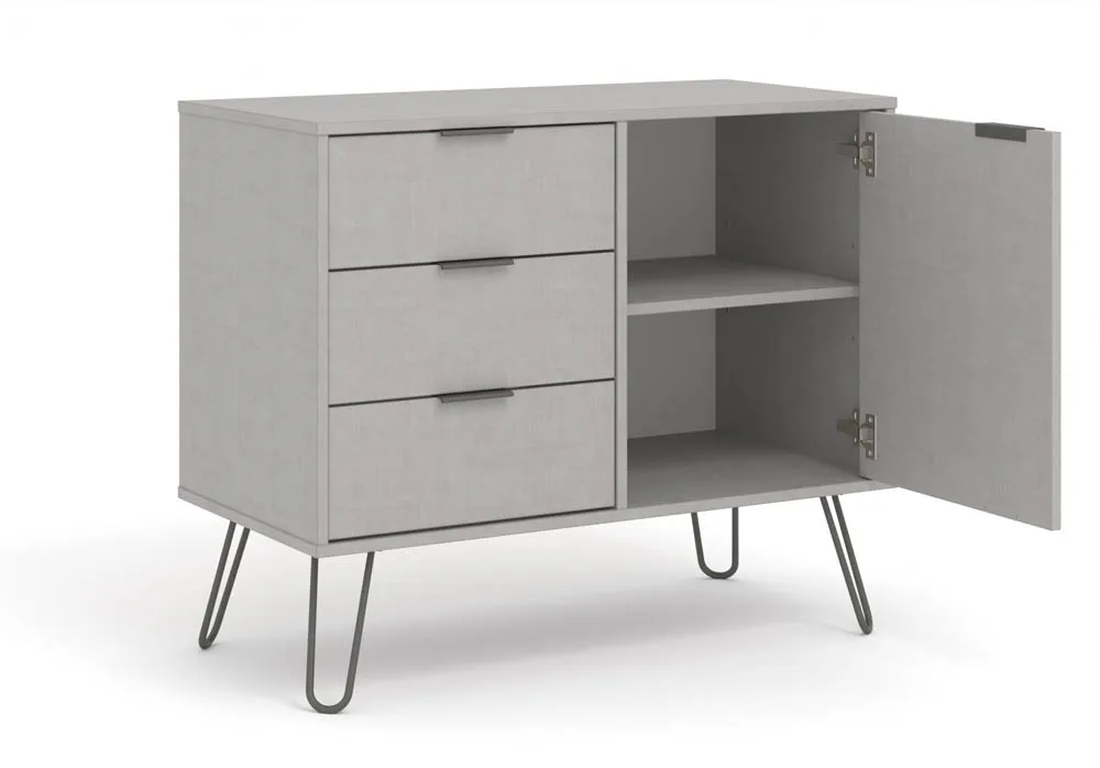 Core Core Augusta Grey Small Sideboard with 1 Door 3 Drawer