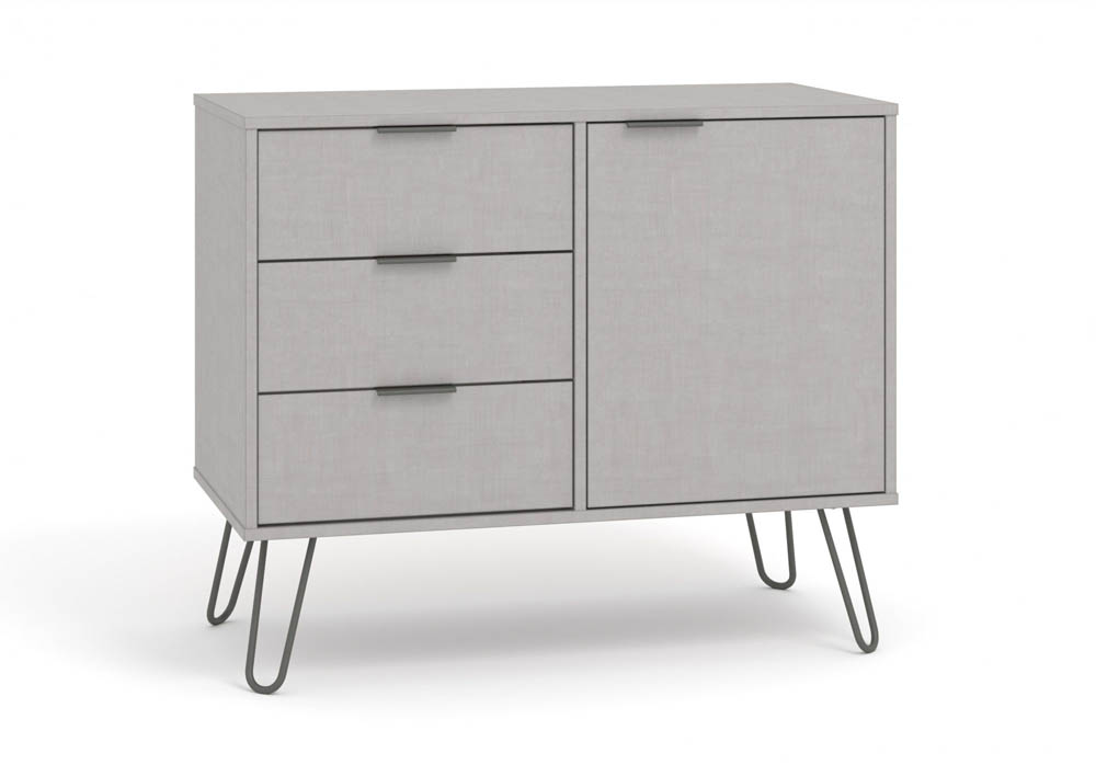 Core Products Core Augusta Grey Small Sideboard with 1 Door 3 Drawer (Flat Packed)