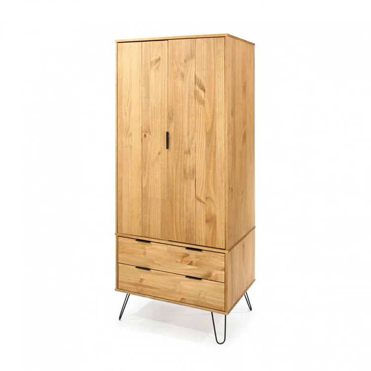 Core Core Augusta Waxed Pine 2 Door 2 Drawer Double Wardrobe