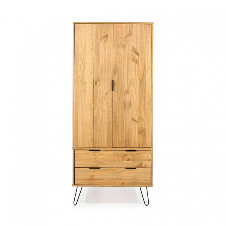 Core Products Core Augusta Waxed Pine 2 Door 2 Drawer Double Wardrobe (Flat Packed)