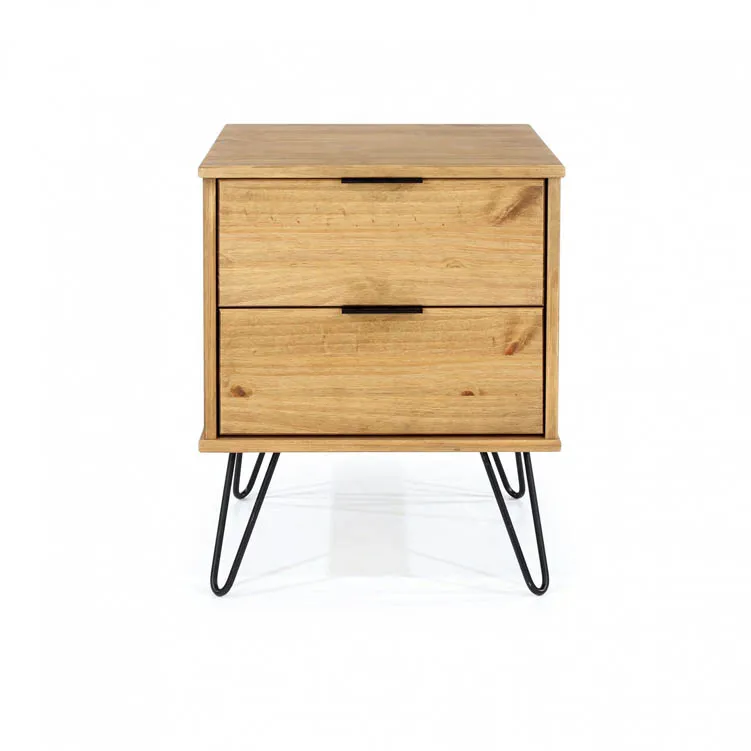 Core Core Augusta Waxed Pine 2 Drawer Bedside Table