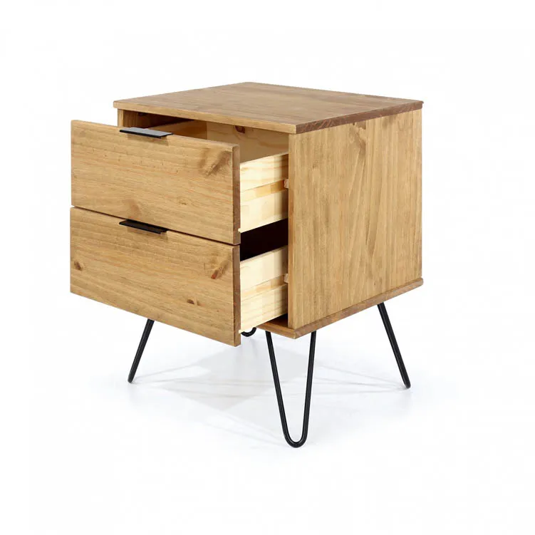 Core Core Augusta Waxed Pine 2 Drawer Bedside Table