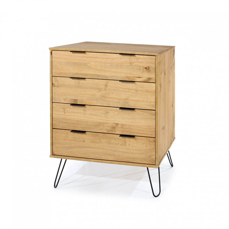 Core Products Core Augusta Waxed Pine 4 Drawer Chest of Drawers (Flat Packed)