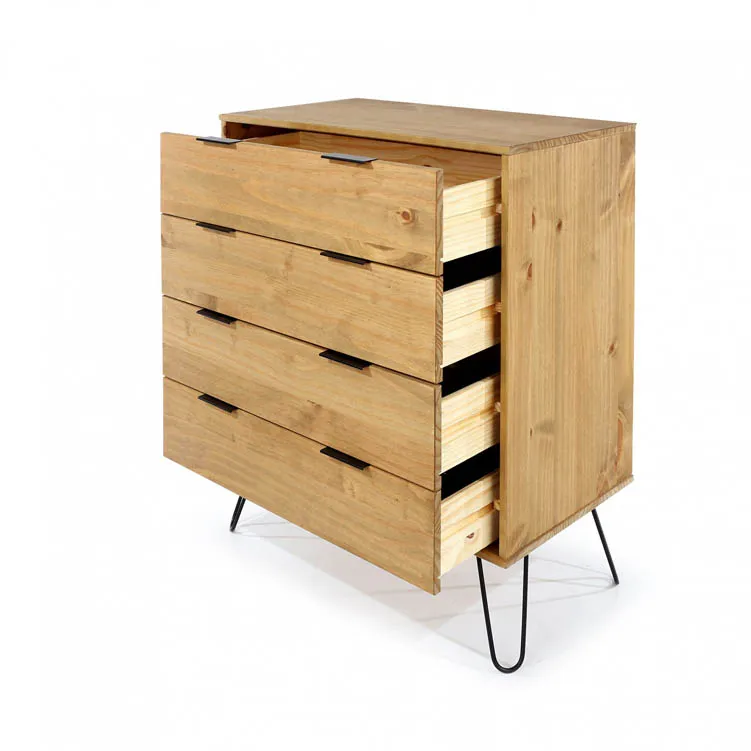 Core Core Augusta Waxed Pine 4 Drawer Chest of Drawers