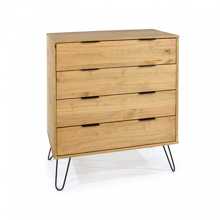 Core Products Core Augusta Waxed Pine 4 Drawer Chest of Drawers (Flat Packed)