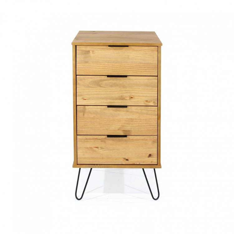 Core Products Core Augusta Waxed Pine 4 Drawer Narrow Chest of Drawers (Flat Packed)