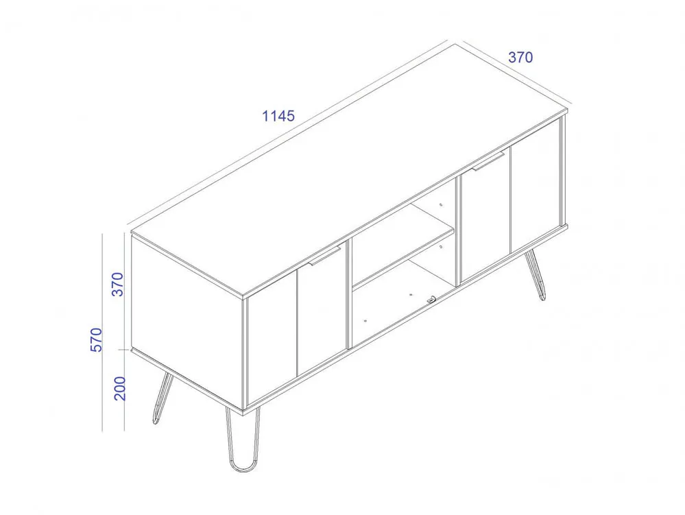 Core Products Core Augusta Waxed Pine 2 Door Flat Screen TV Unit