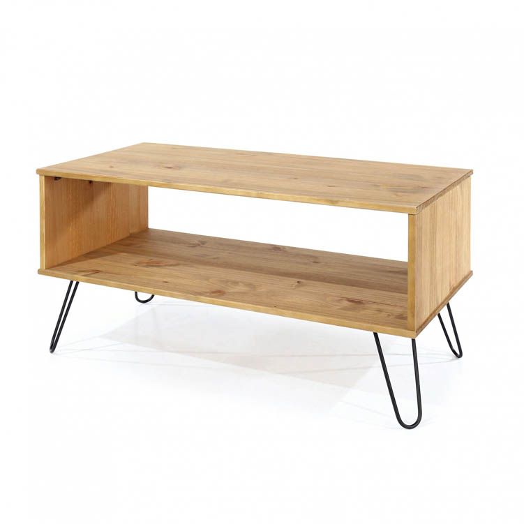 Core Products Core Augusta Waxed Pine Open Coffee Table (Flat Packed)