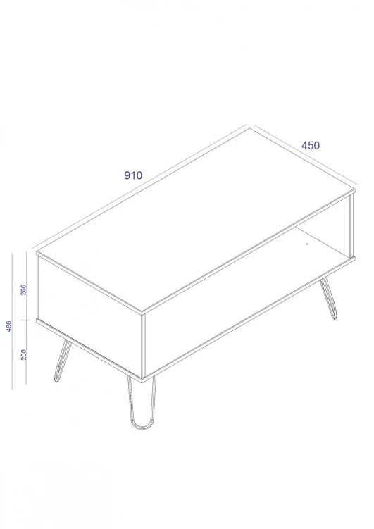 Core Products Core Augusta Waxed Pine Open Coffee Table