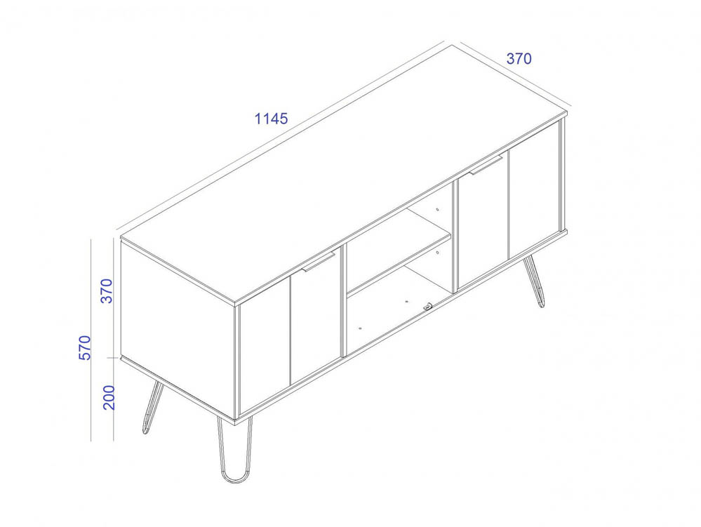 Core Products Core Augusta White 2 Door Flat Screen TV Unit (Flat Packed)
