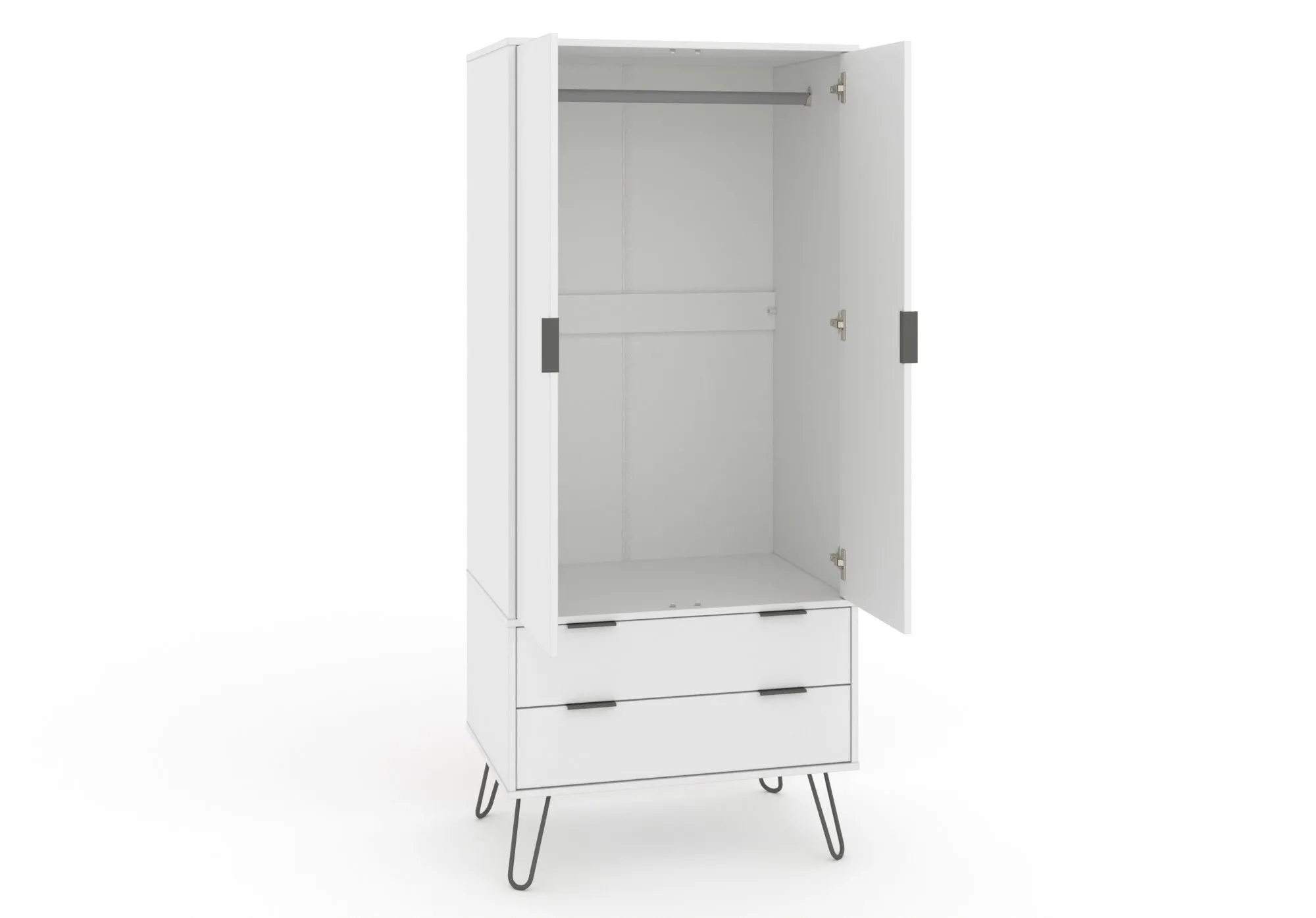 Core Core Augusta White 2 Door 2 Drawer Wardrobe
