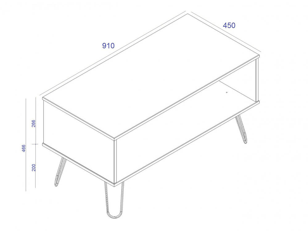 Core Products Core Augusta White Open Coffee Table (Flat Packed)
