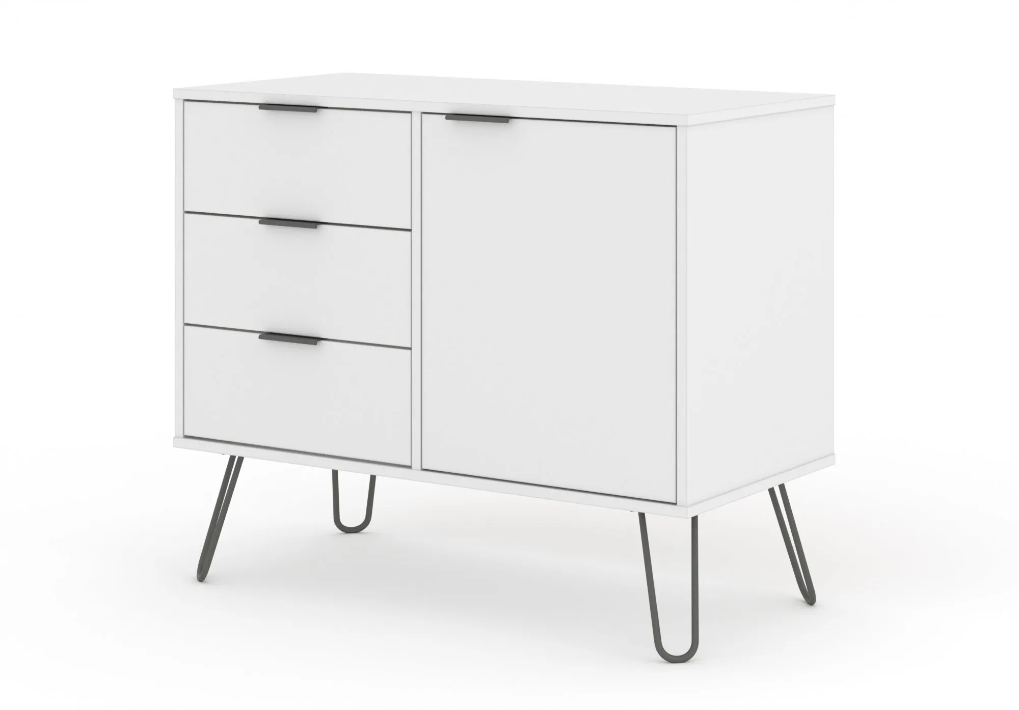 Core Core Augusta White Small Sideboard with 1 Door 3 Drawer
