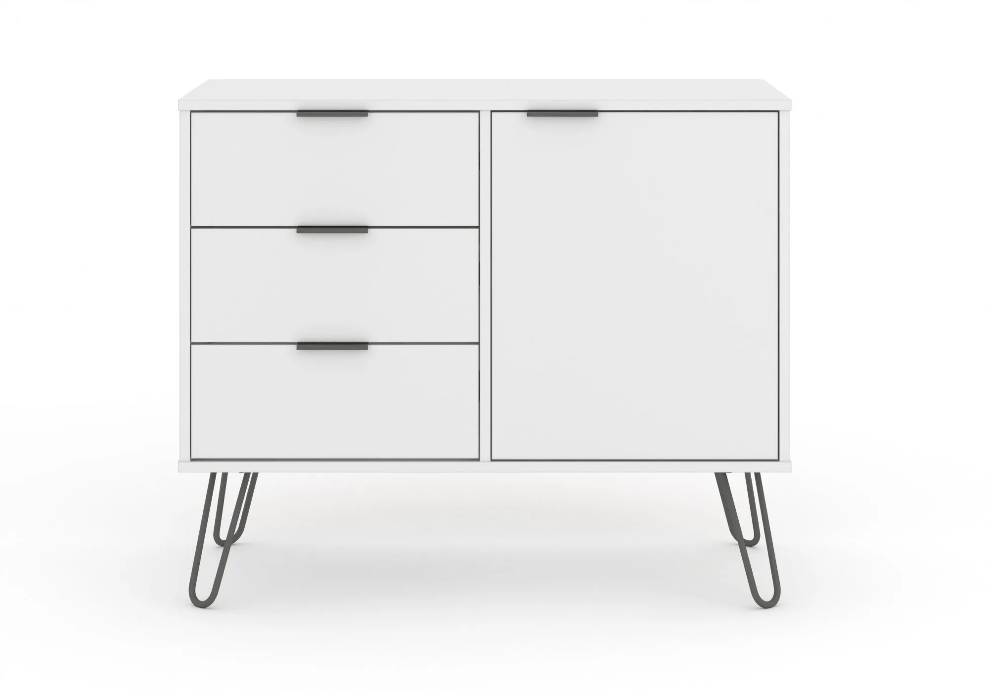 Core Core Augusta White Small Sideboard with 1 Door 3 Drawer