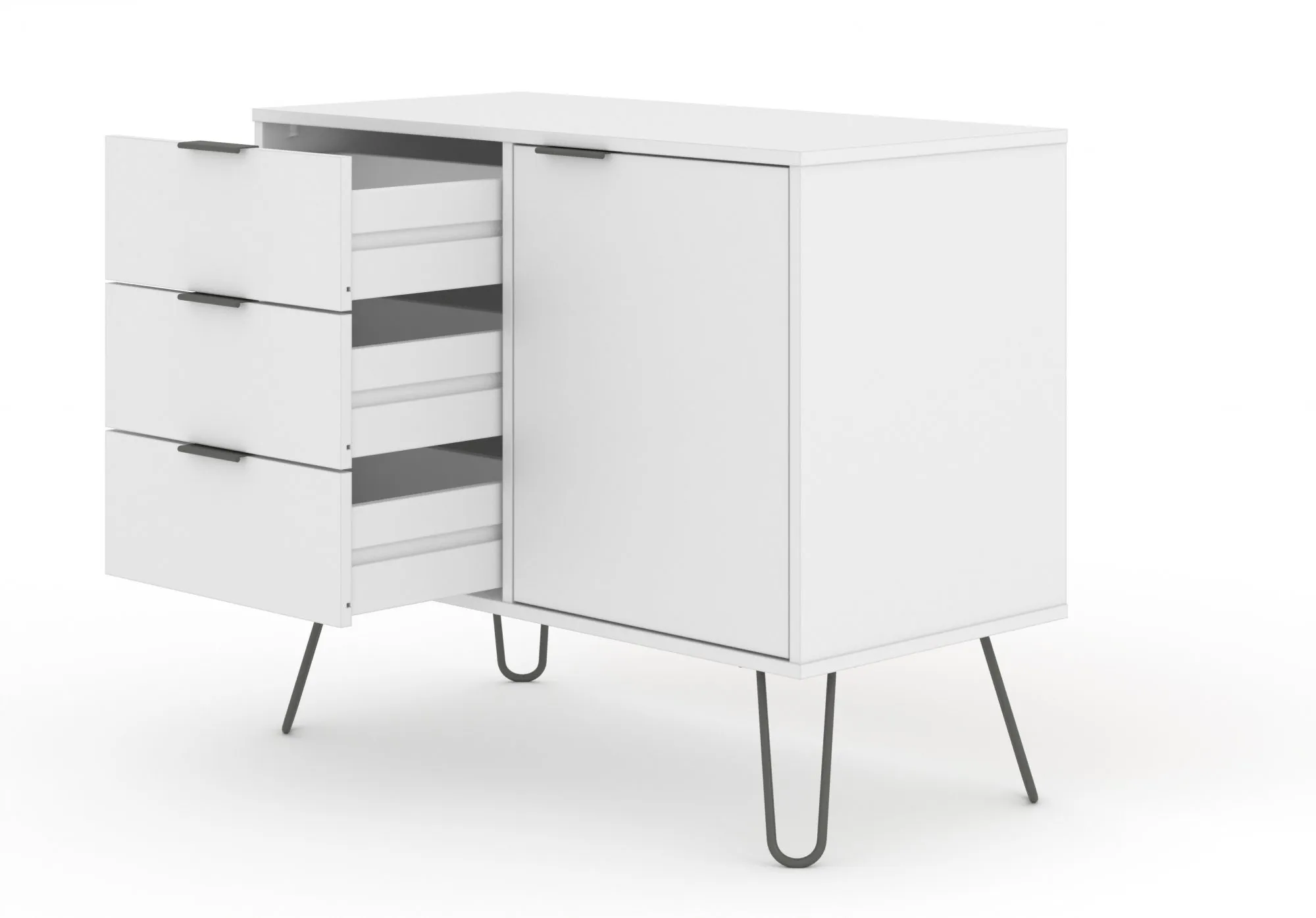 Core Core Augusta White Small Sideboard with 1 Door 3 Drawer