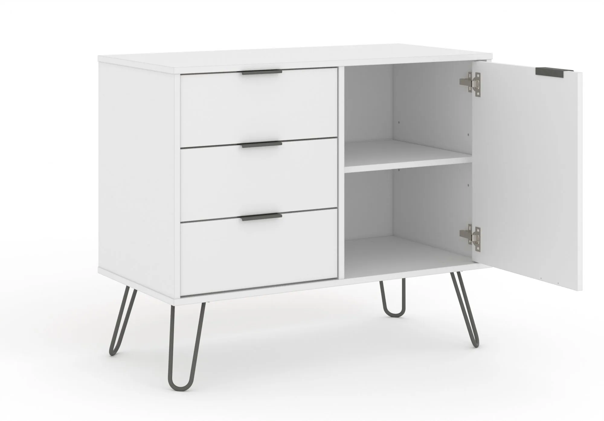 Core Core Augusta White Small Sideboard with 1 Door 3 Drawer