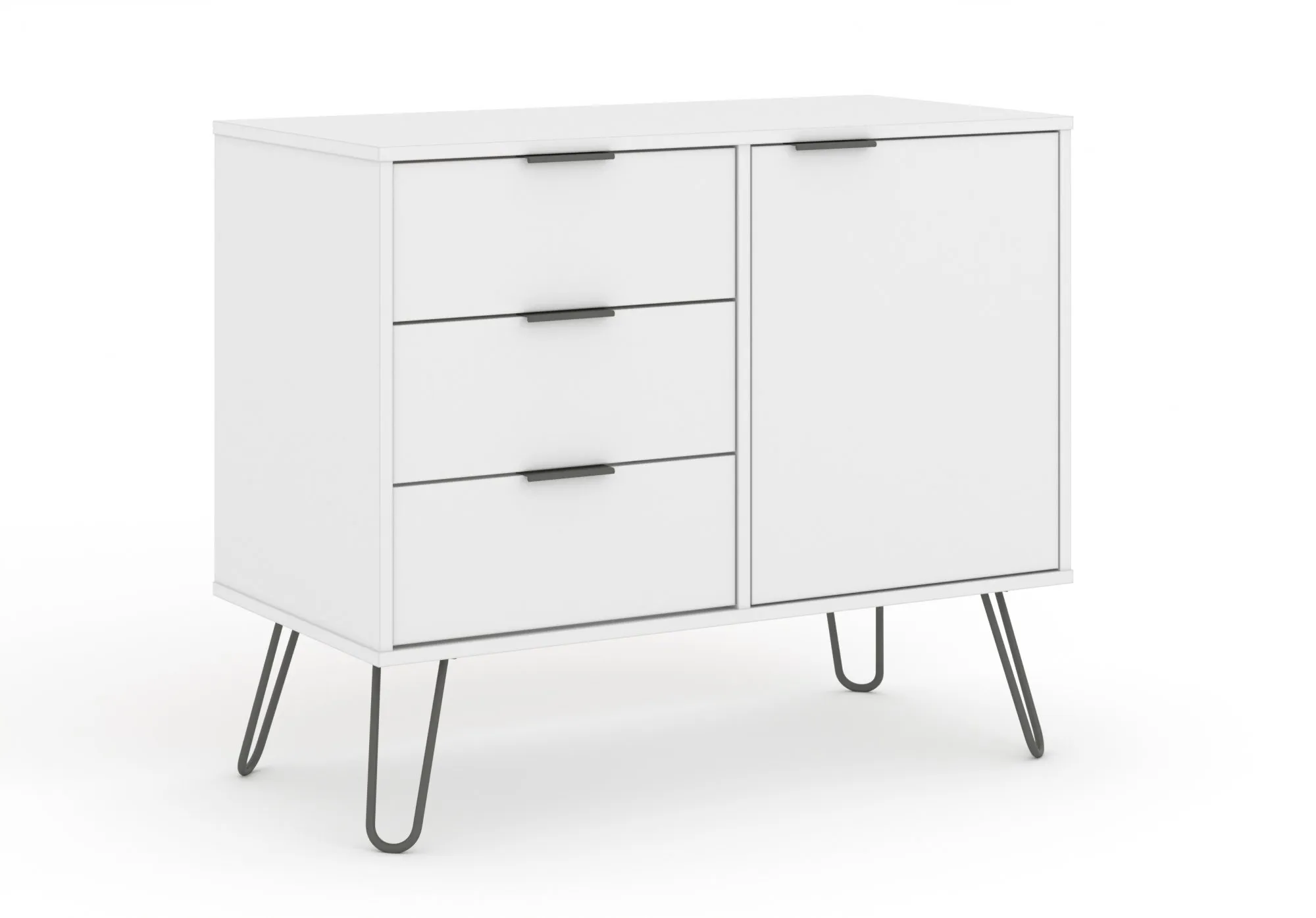 Core Core Augusta White Small Sideboard with 1 Door 3 Drawer