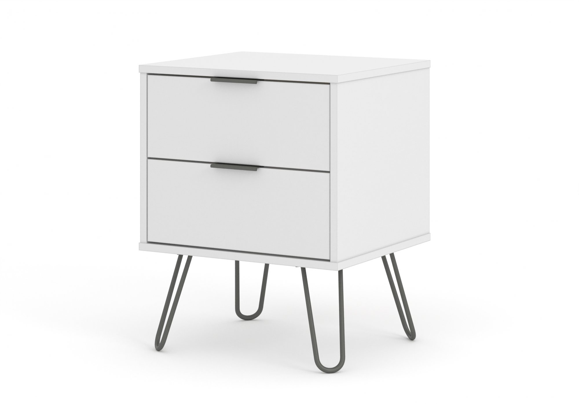 Core Products Core Augusta White 2 Drawer Bedside Cabinet (Flat Packed)