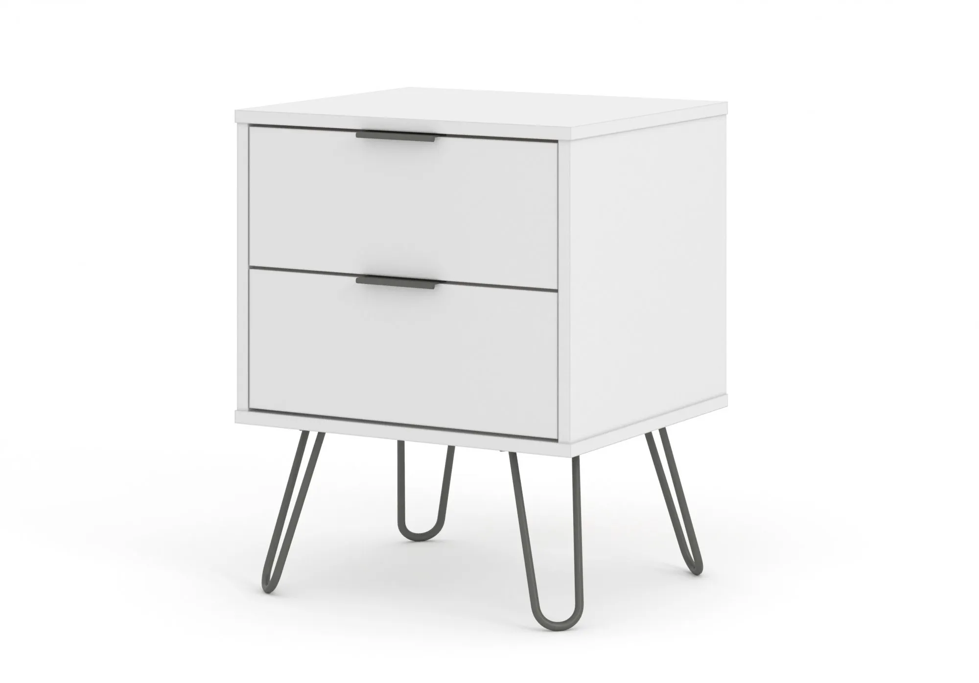Core Core Augusta White 2 Drawer Bedside Table