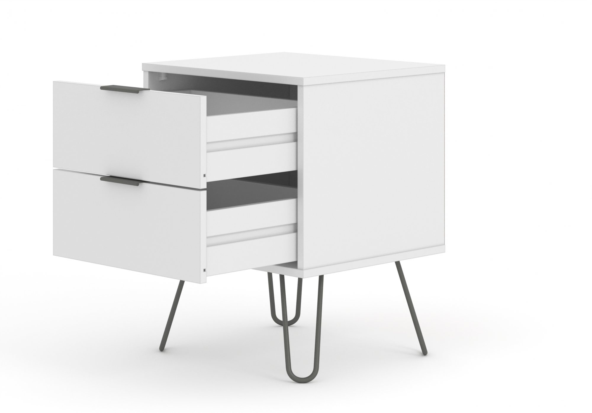 Core Products Core Augusta White 2 Drawer Bedside Cabinet (Flat Packed)