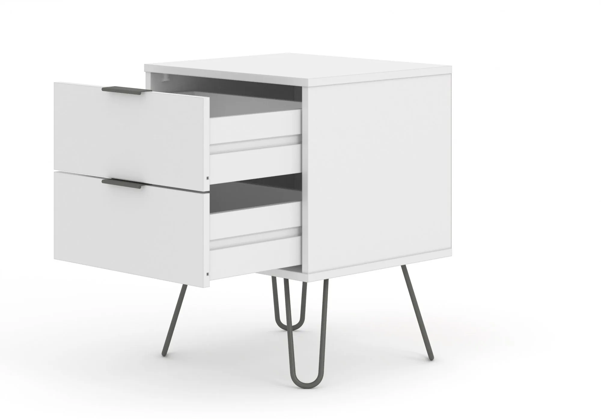 Core Core Augusta White 2 Drawer Bedside Table