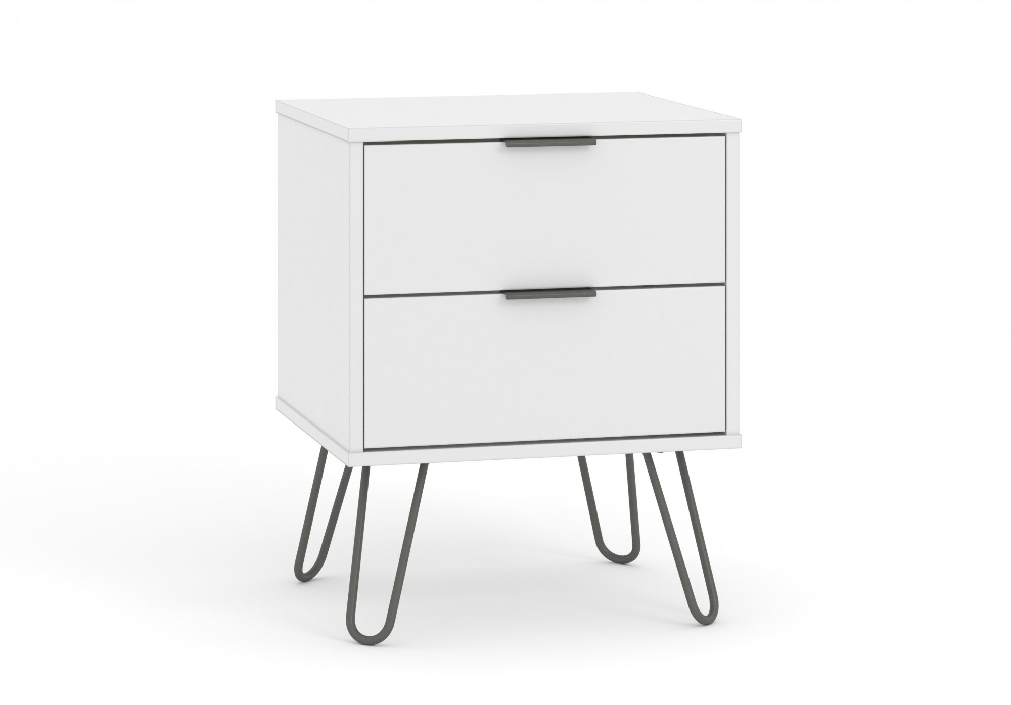 Core Products Core Augusta White 2 Drawer Bedside Cabinet (Flat Packed)