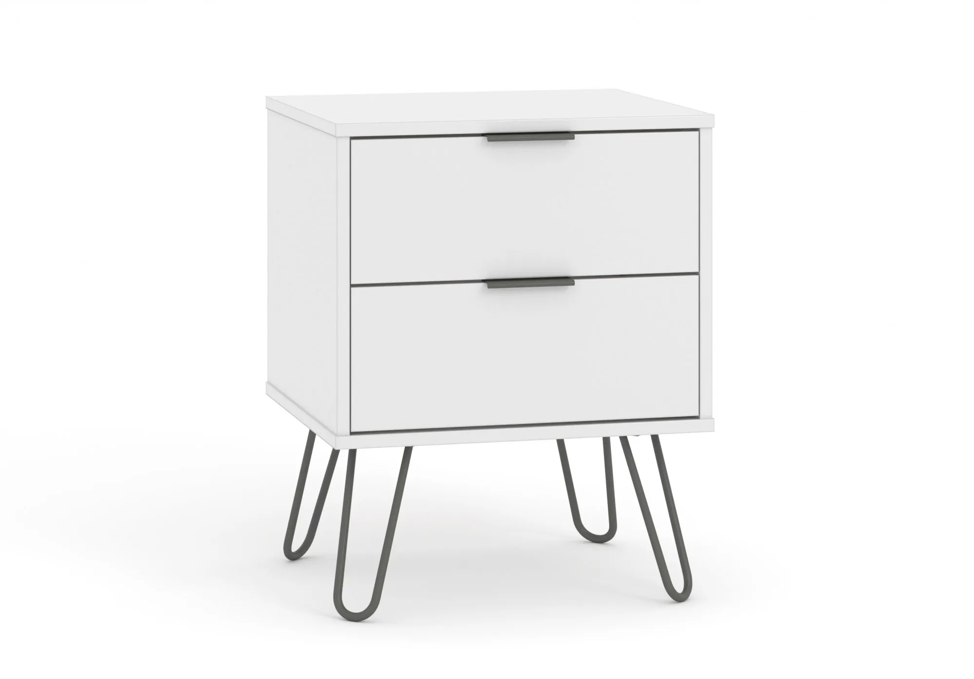 Core Core Augusta White 2 Drawer Bedside Table