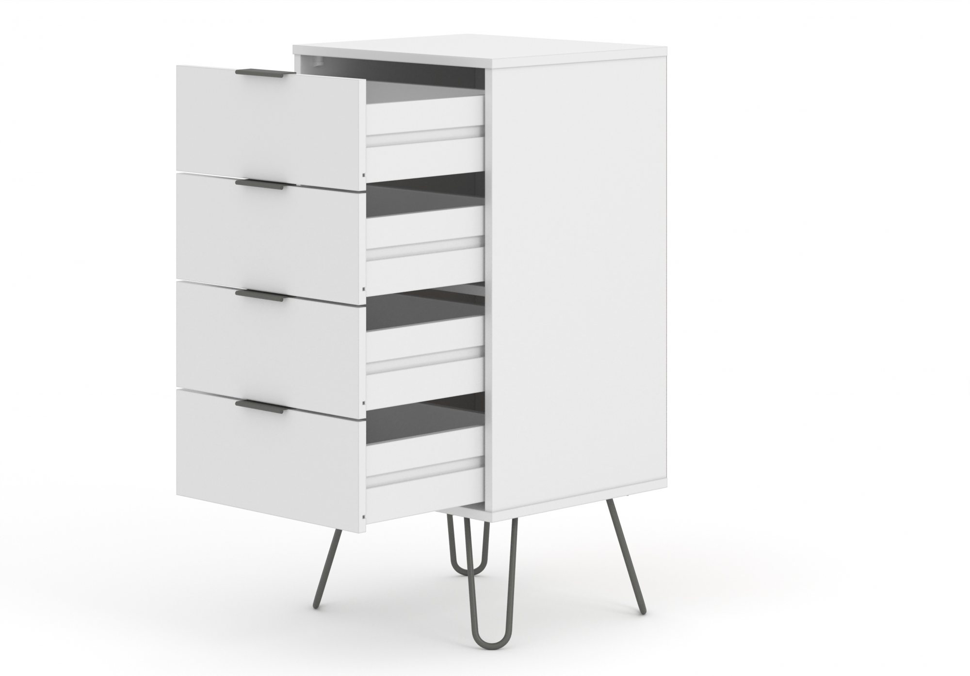 Core Products Core Augusta White 4 Drawer Narrow Chest of Drawers (Flat Packed)