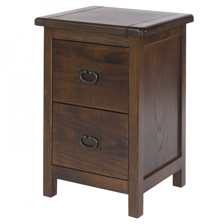 Core Products Core Boston Dark Antique 2 Drawer Petite Bedside Cabinet (Flat Packed)
