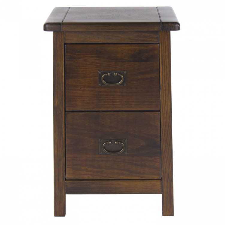 Core Products Core Boston Dark Antique 2 Drawer Petite Bedside Cabinet (Flat Packed)