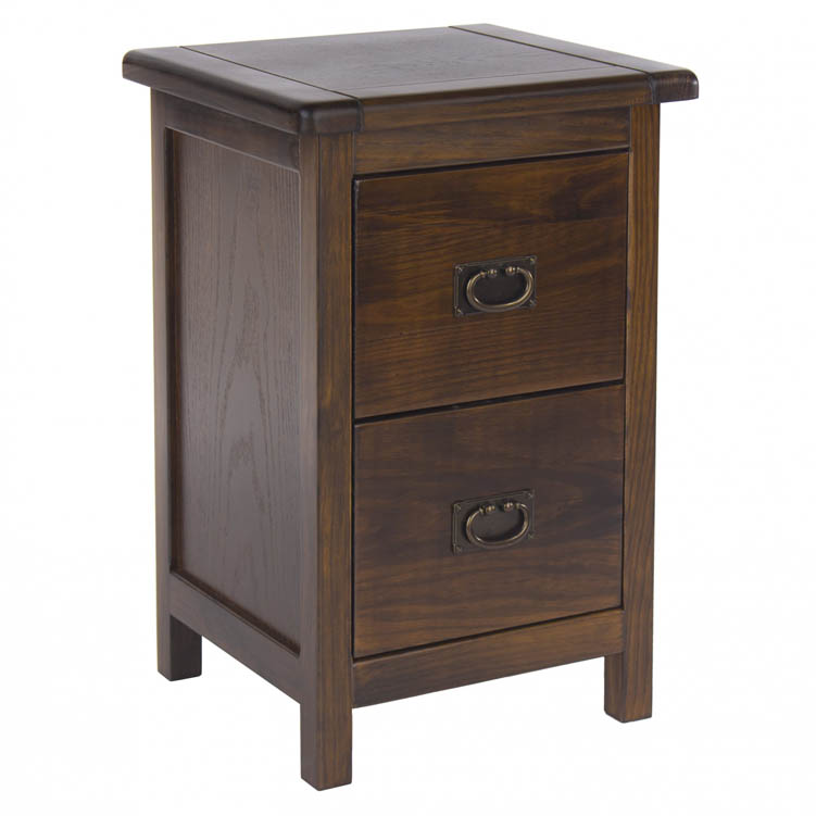 Core Products Core Boston Dark Antique 2 Drawer Petite Bedside Cabinet (Flat Packed)