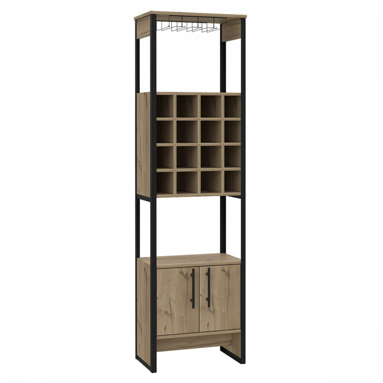 Core Products Core Brooklyn Bleached Pine Effect 2 Door Tall Wine Rack (Flat Packed)