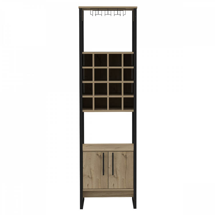 Core Products Core Brooklyn Bleached Pine Effect 2 Door Tall Wine Rack (Flat Packed)