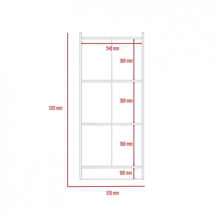 Core Products Core Brooklyn Bleached Pine 3 Shelf Bookcase (Flat Packed)