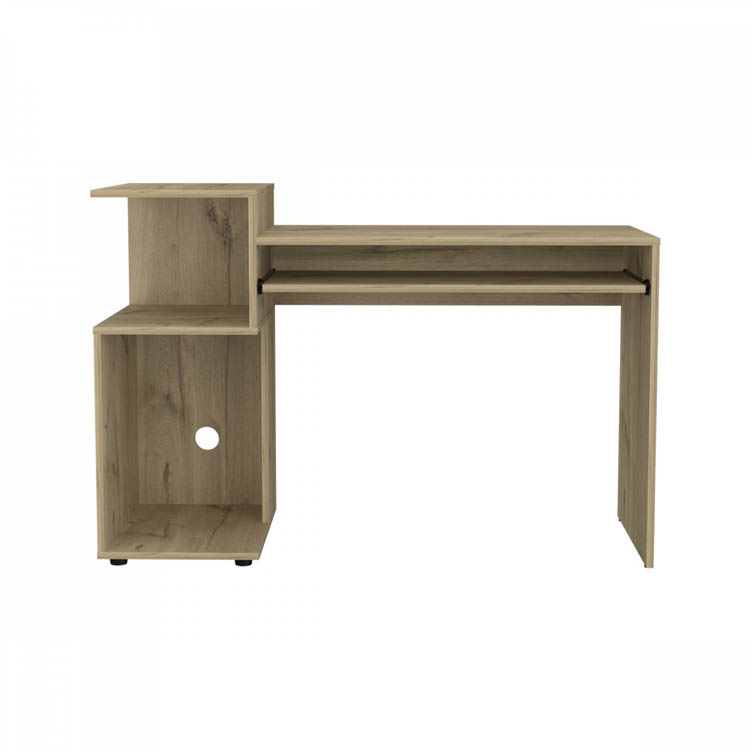 Core Products Core Brooklyn Bleached Pine Effect Desk with Low Shelving Unit (Left Side) (Flat Packed)