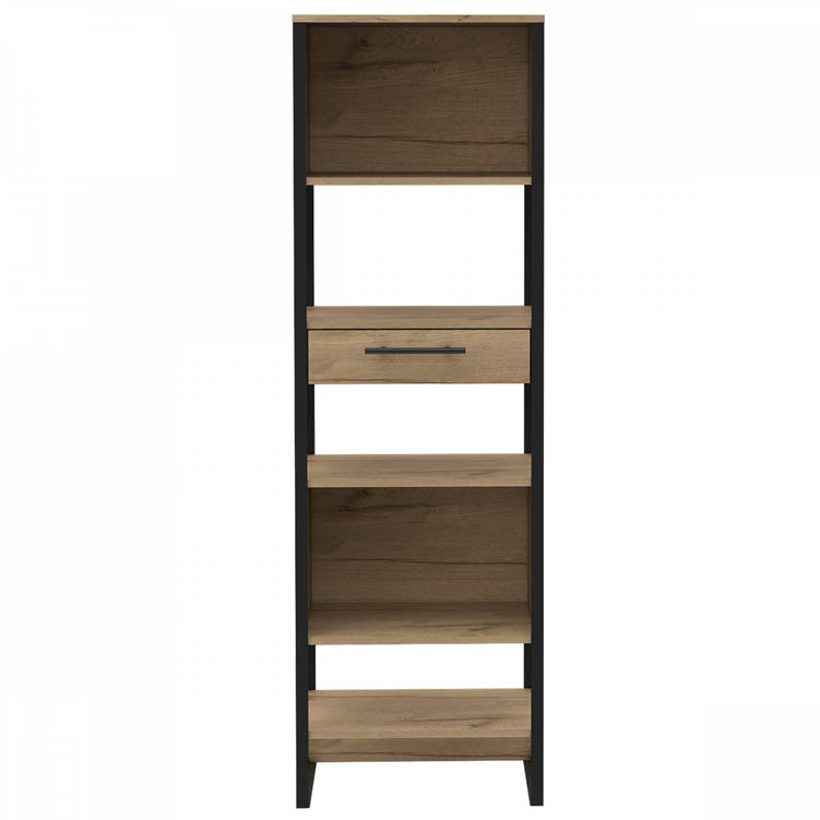 Core Products Core Brooklyn Bleached Pine Effect Tall Narrow 1 Drawer Bookcase (Flat Packed)